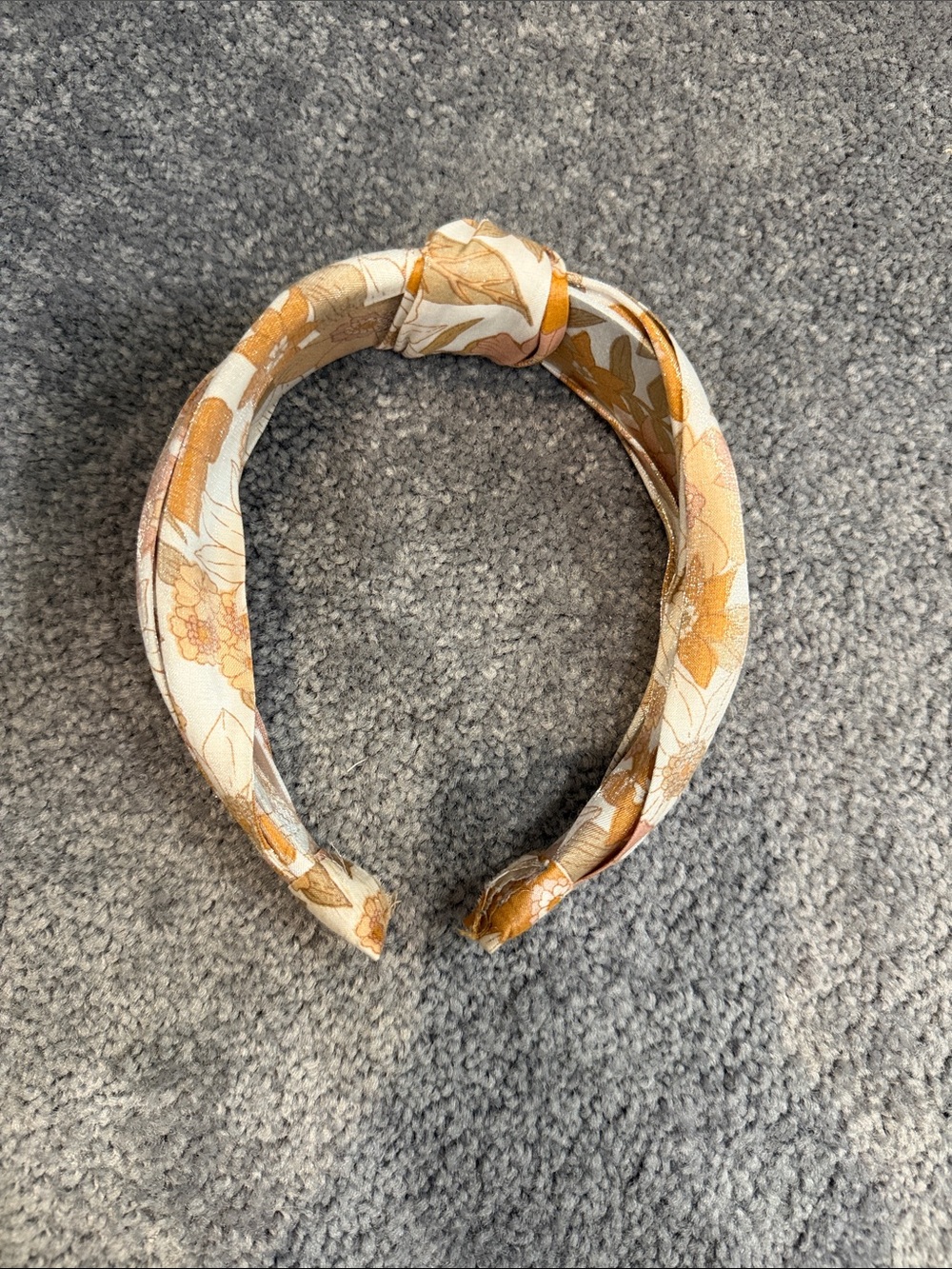 Floral Knotted Headband in Cream, Tan, & Blush